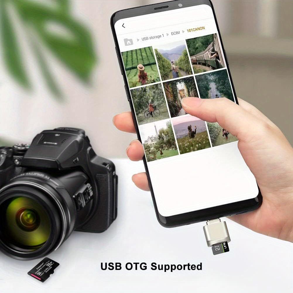 2 Pack Type C SD TF Card Reader Memory Card Adapter USB C to USB