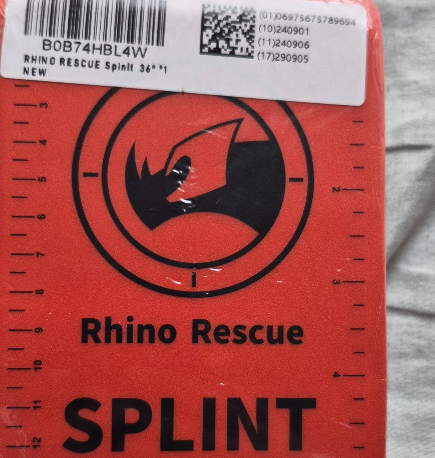 Rhino Rescue Splint CR-06 36in Orange Lightweight Waterproof Radiolucent Compact