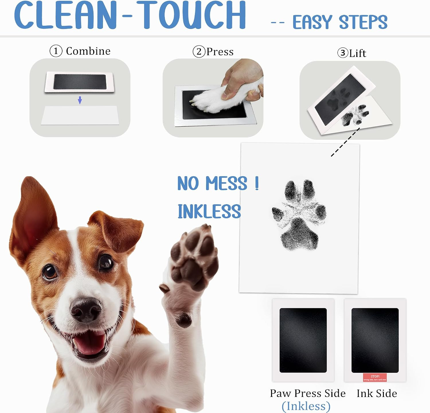 Paw Print Keepsake Kit - Inkless Stamp Pad & Frame for Pets