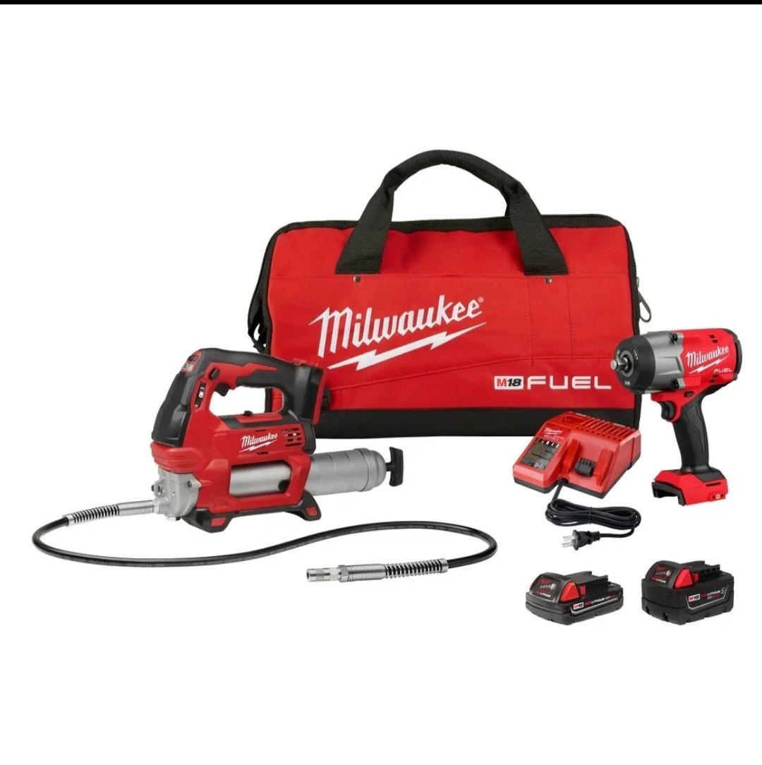 Milwaukee M18 FUEL Grease Gun & Impact set 2967-22GG