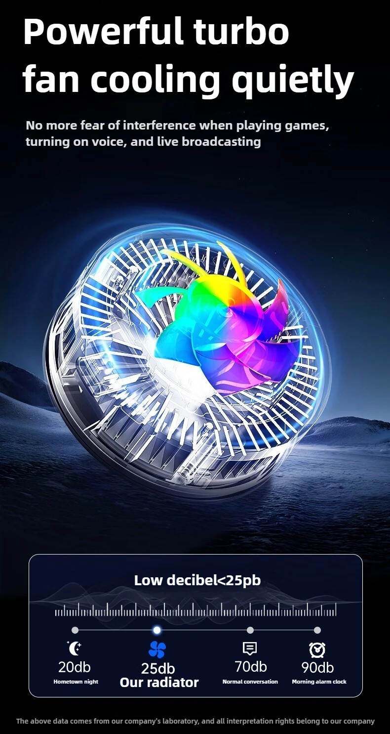 Phone Cooling Fan Mobile Radiator Cooler RGB Gaming Smartphone Cooling Device
