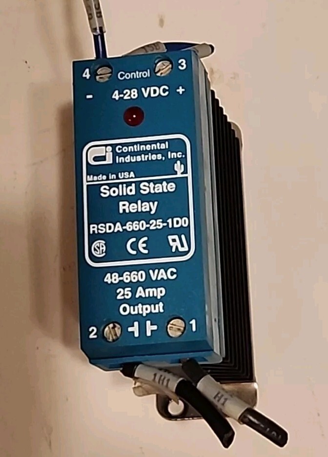 Continental Industries RSDA-660-25-1D0 Solid State Relay & Heatsink - Free Ship