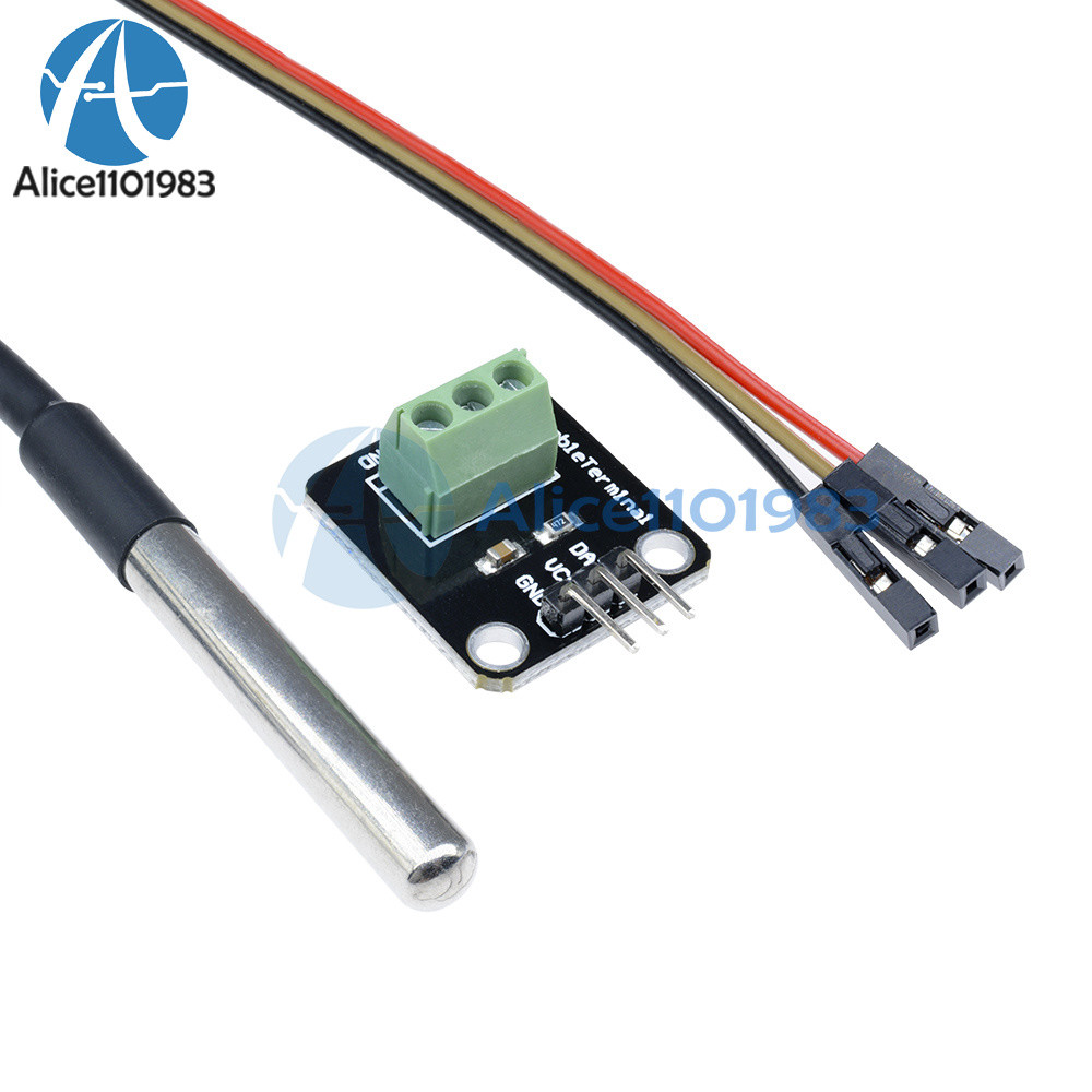 DS18B20 Temperature Sensor Probe WaterProof Plugable Terminal Adapter Module