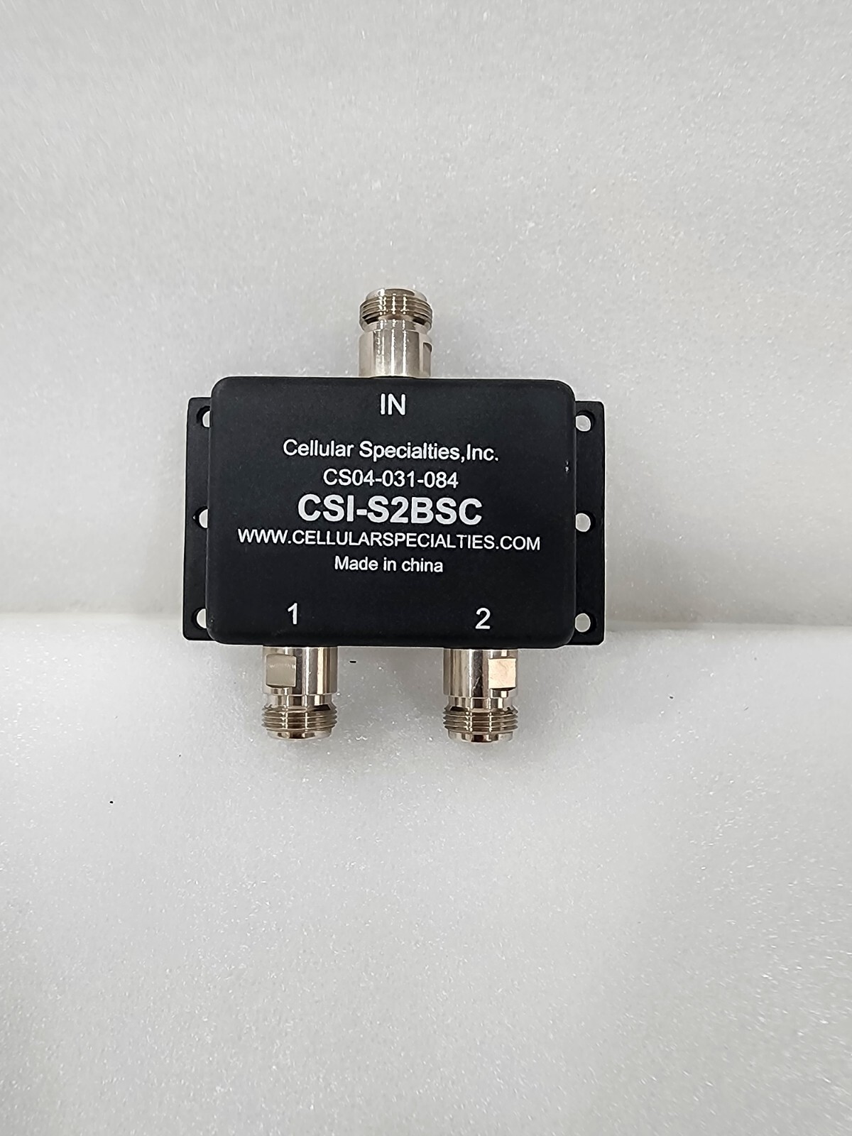 Cellular Specialties Three-way Signal Splitter, CSI-S2BSC Type N connections
