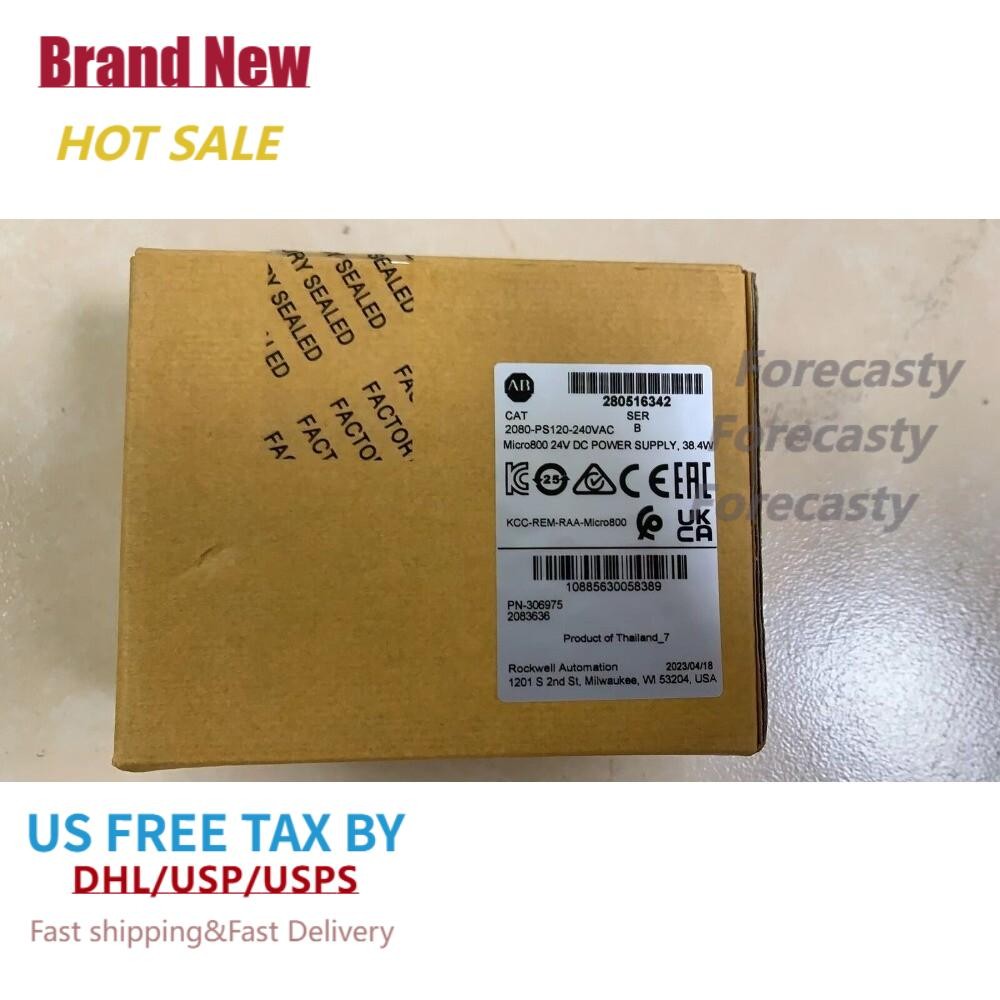 New AB CAT 2080-PS120-240VAC Micro800 24V DC POWER SUPPLY 38.4W US Free Tax