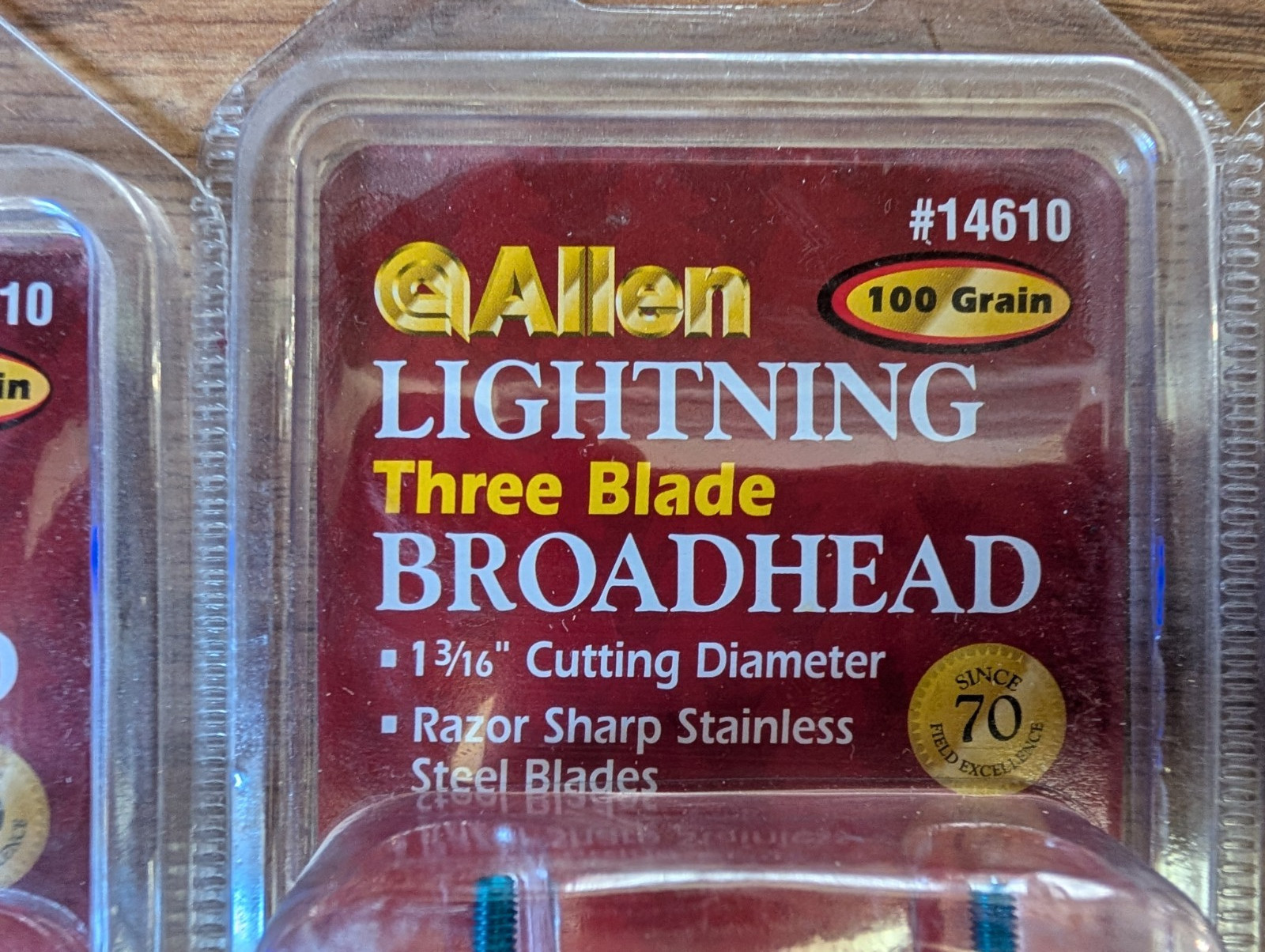 (4) Packs Allen LIGHTNING 3 Blade Broadhead Fixed 100GR 1-3/16” Archery #14610