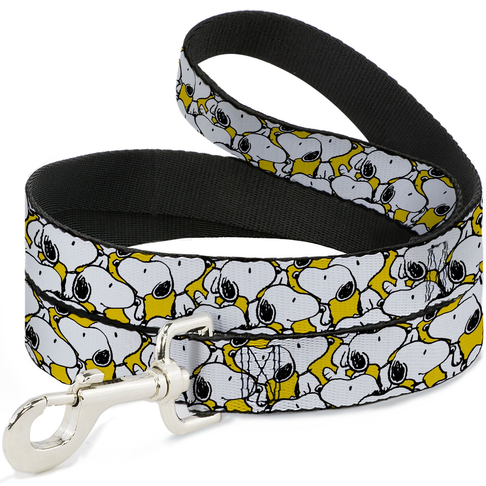 Dog Leash 6-FEET Peanuts Snoopy Pose Stacked Yellow WIDE 1.5"