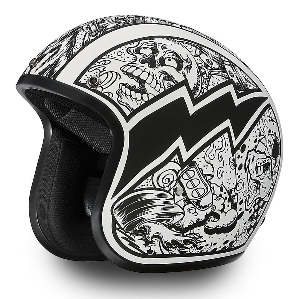New Daytona Helmets Cruiser - W/ GRAFFITI Vintage Bike DOT Motorcycle Helmet