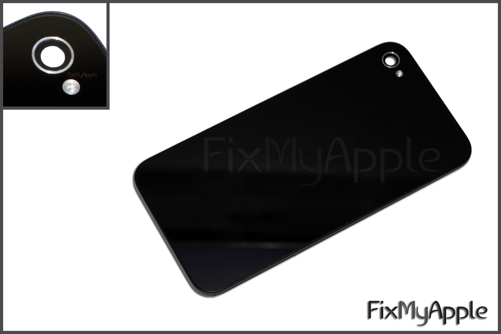 iPhone 4S Black Glass Assembly Battery Back Cover Rear Housing Replacement