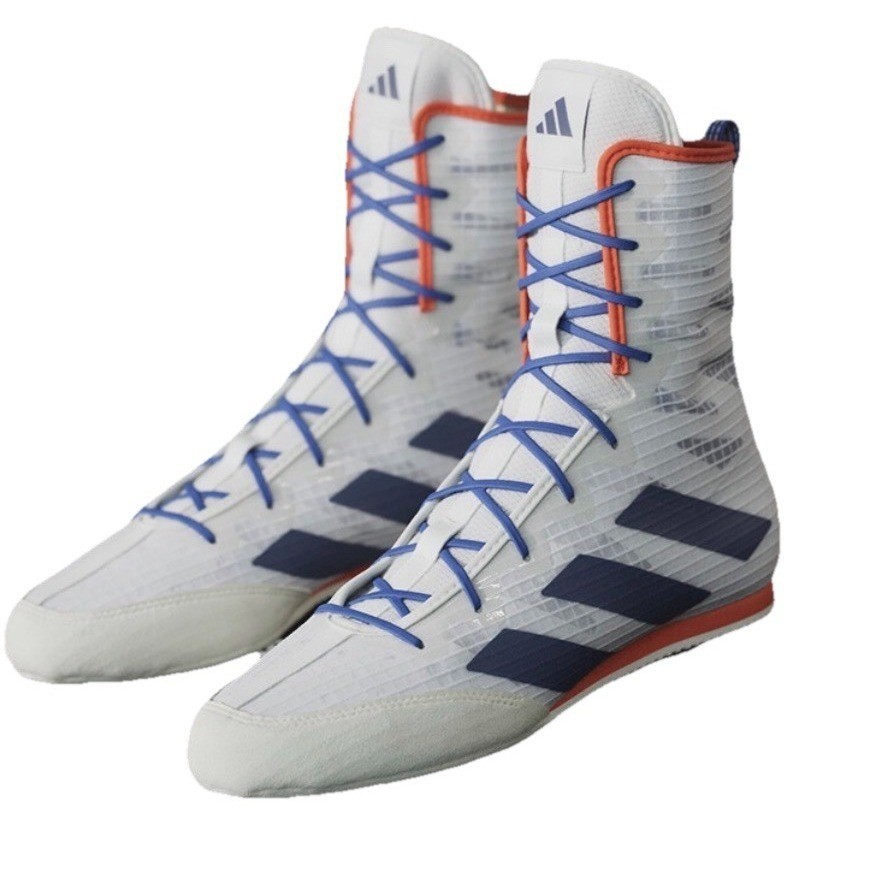 Adidas Unisex's Box Hog 4 Lightweight Boxing Shoes JP9847 White Blue Orange  6.5