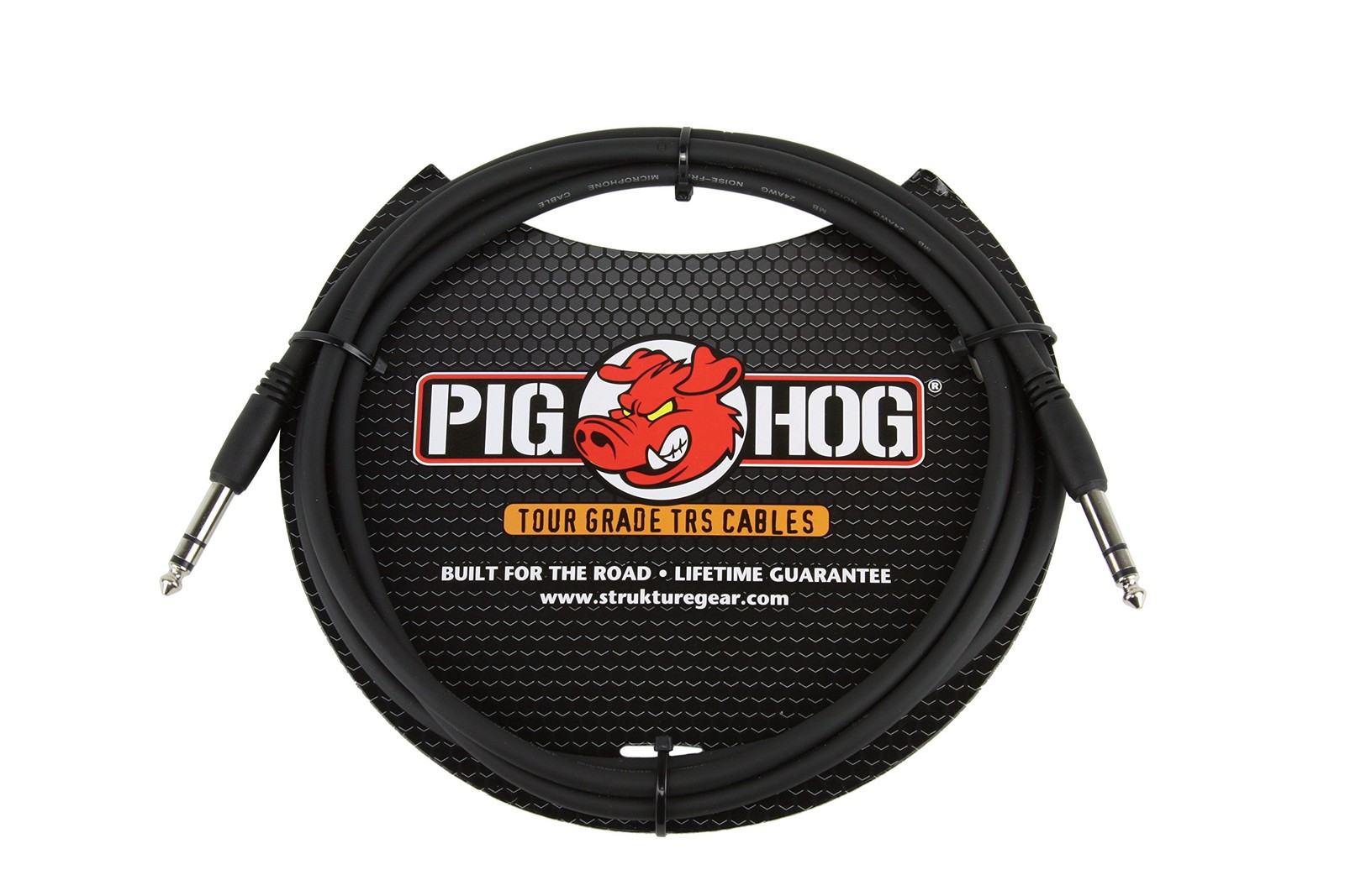 Pig Hog PTRS06 High Performance 1/4" TRS Instrument Cable, 6 Feet 6 ft, Black