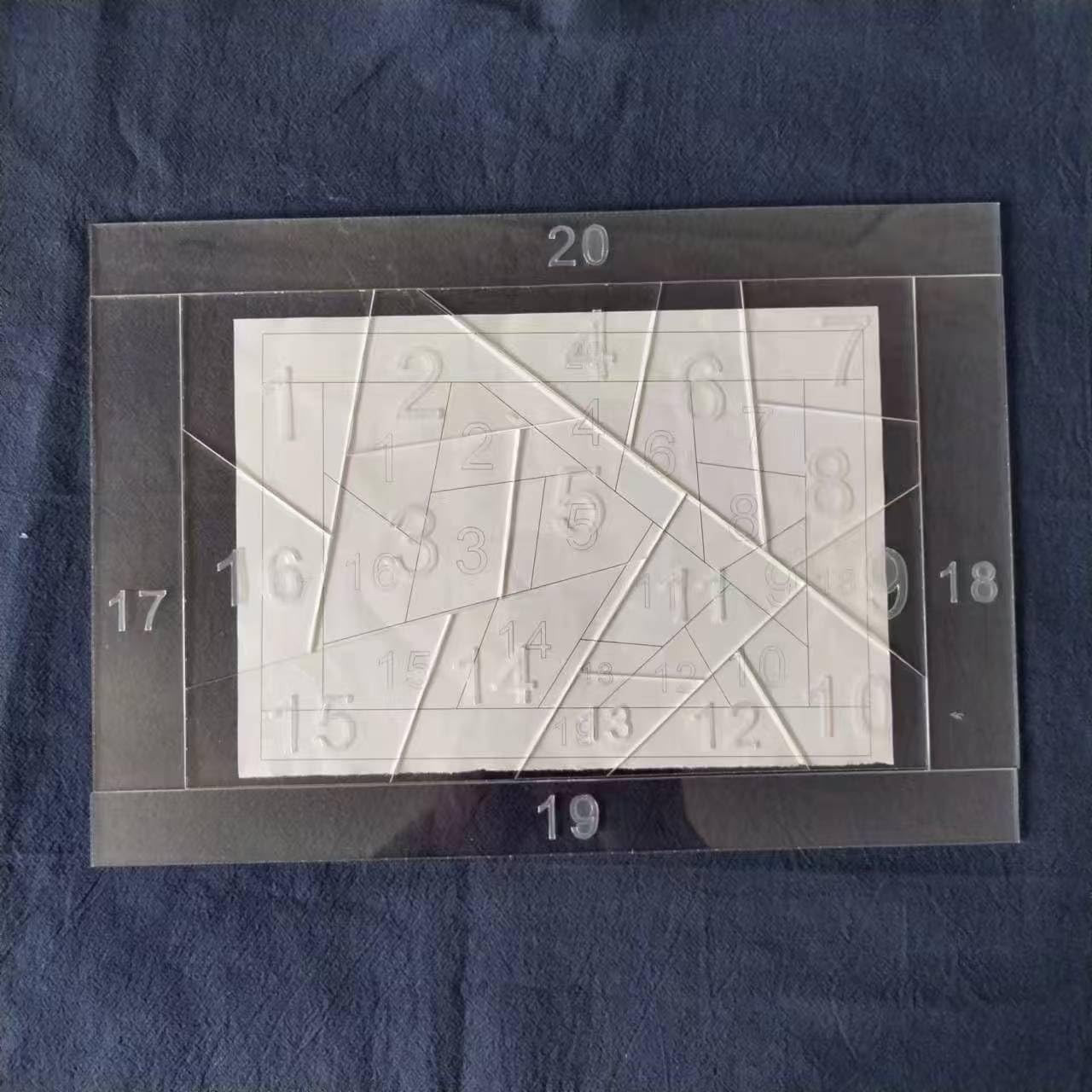 20PCS Acrylic Quilting Template Ruler with Numbered Sections, Clear Patchwork Ru
