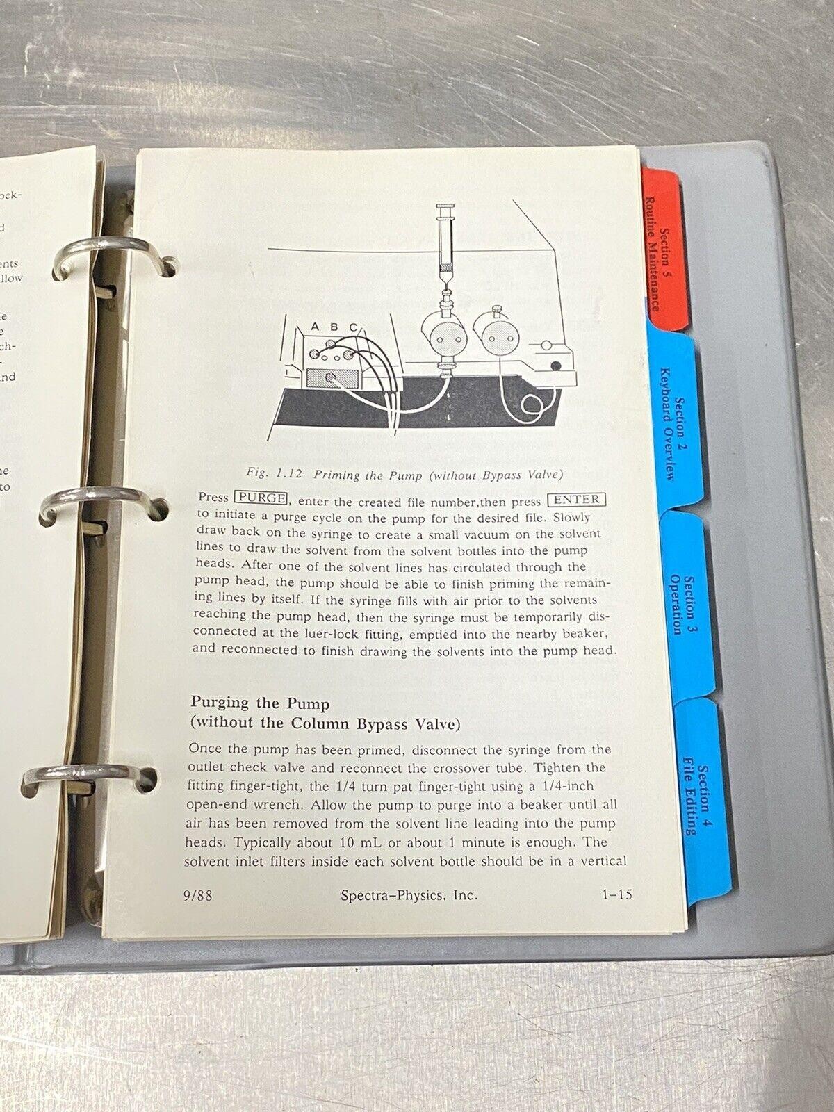 Spectra-Physics SP 8800 8810 LC Pump - Users Guide / Instruction Manual