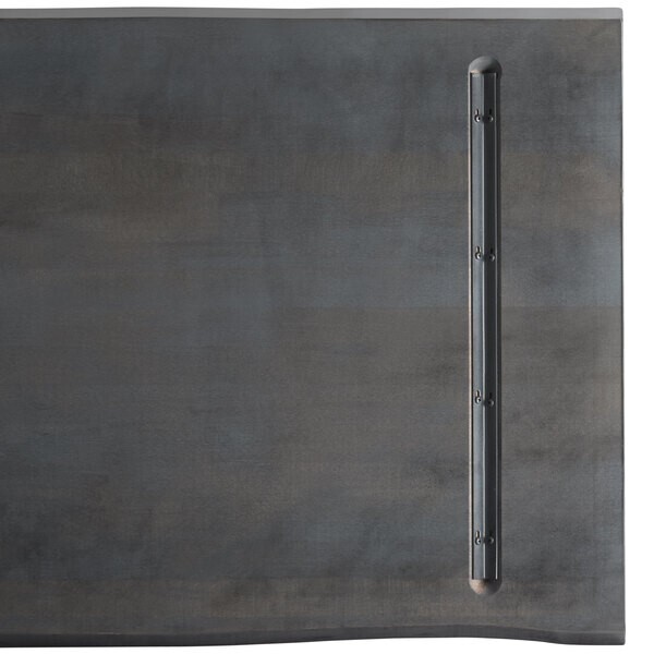 30" x 96" Rectangular Solid Wood Live Edge Restaurant Table Top in Gray Wood