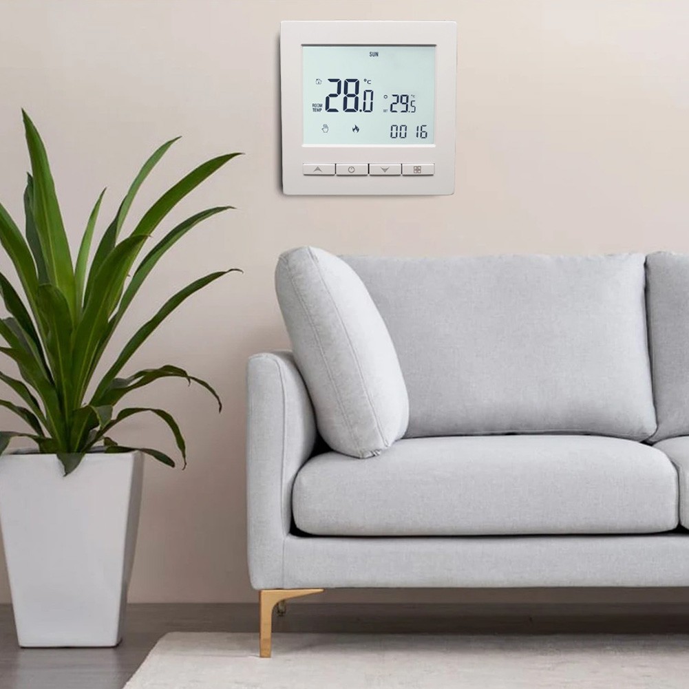 Smart Touch Screen Thermostat for Room and Floor Heating with Scheduling