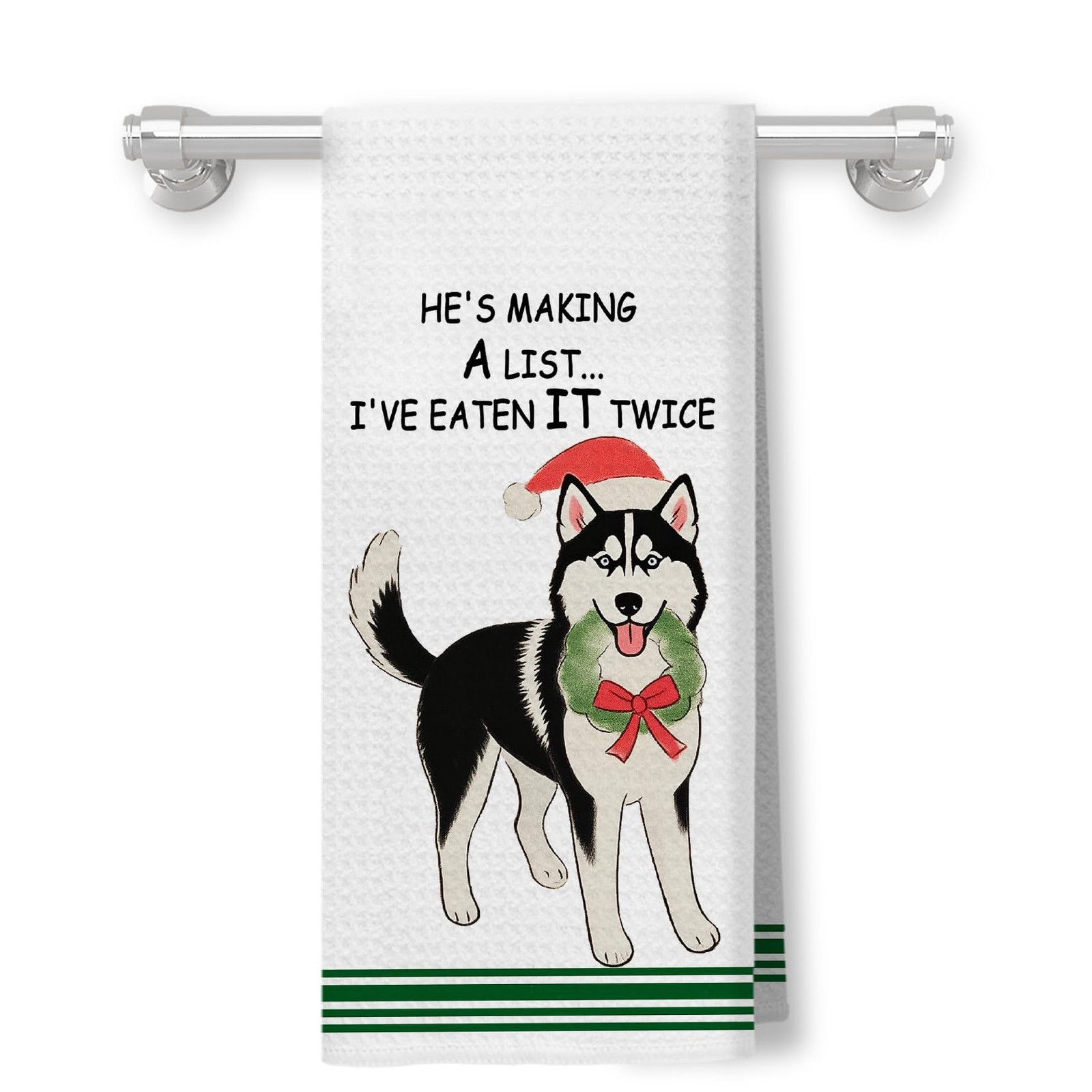 16x24 Inch Christmas Husky Kitchen Dish Towels Dog Lovers Holiday Gift Decor