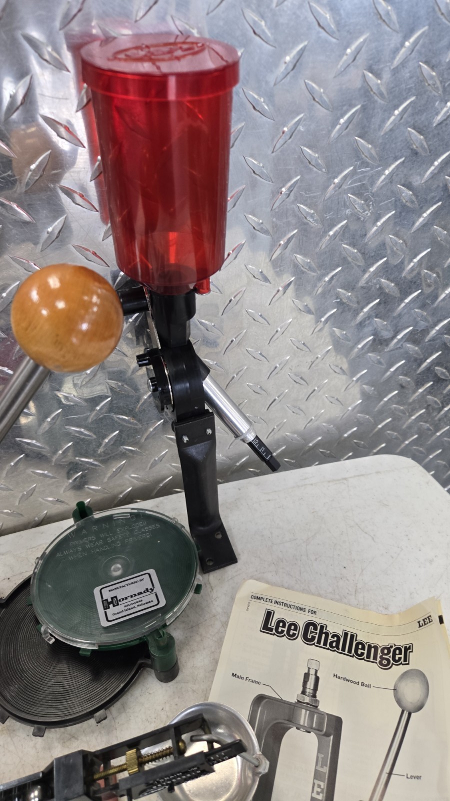 Vintage Lee Challenger Reloading Press Single Stage O Reloader & Extras