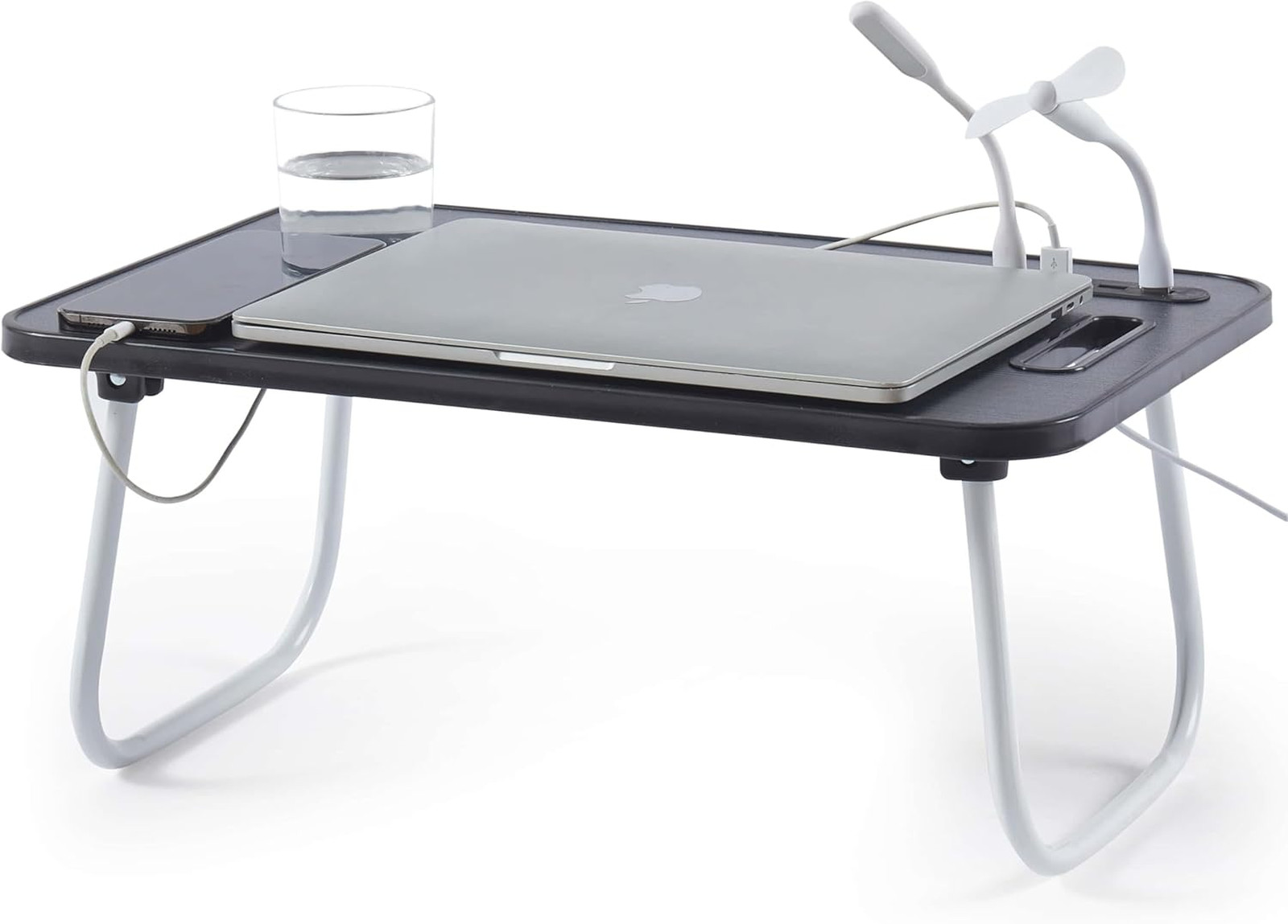 Foldable Lap Desk Portable Laptop Stand for Bed Couch Work Reading Writing Black