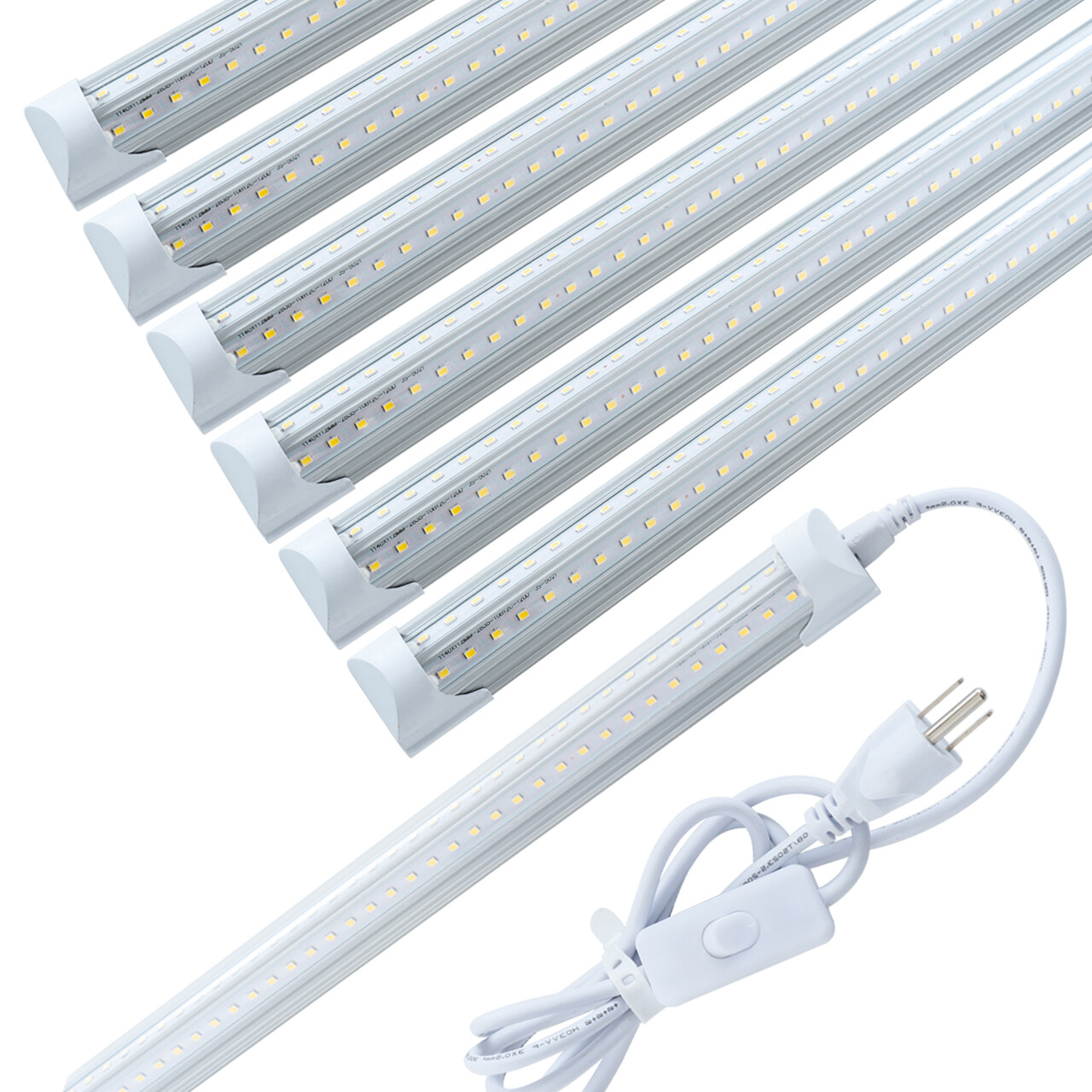 6 PACK 4FT 40W LED Shop Light 6000K Super Bright White High Output Linkable