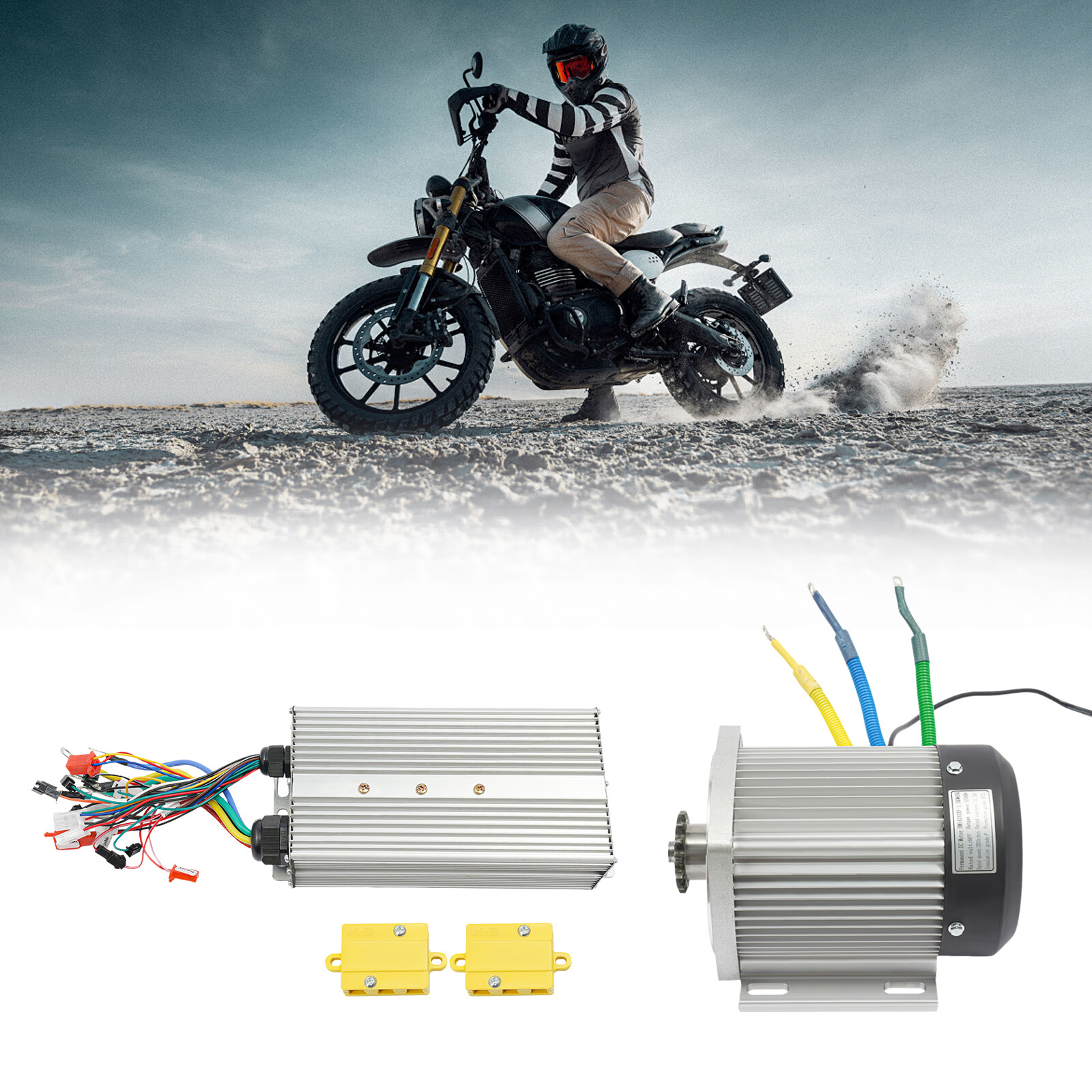 1500W 60V Electric Motorcycle Motor Kit High Speed E-Bike Motor Kit w/Controller