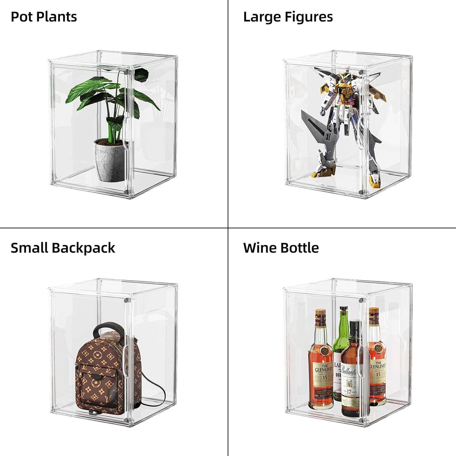 Clear Acrylic Display Case, Extra Large Stackable 1 Pack, XX Large-Clear