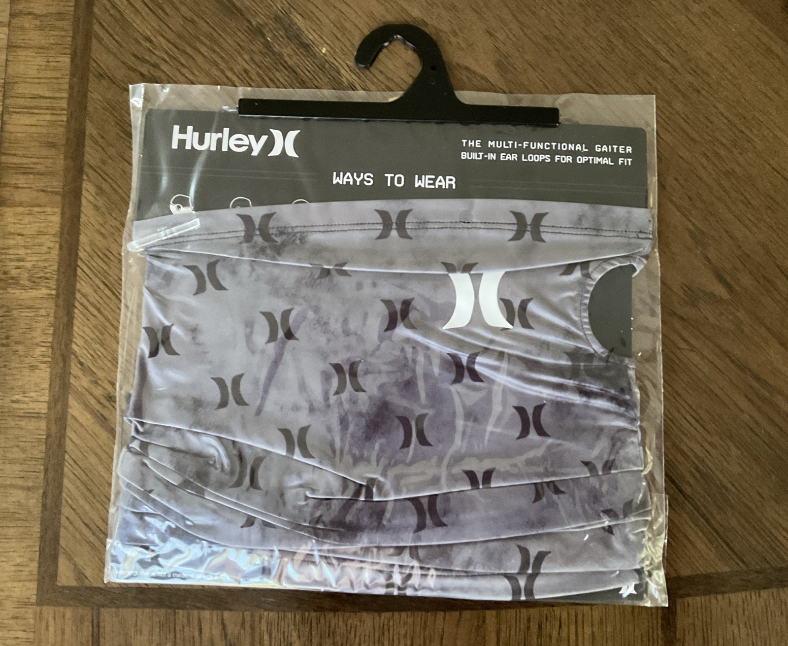 Brand New Hurley The Multi Logo - Functional Gaiter Face Mask Gray Logo