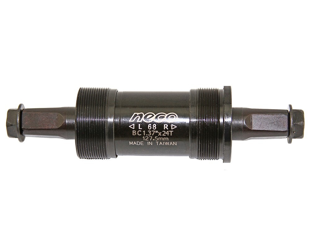 NECO Bicycle Bike Bottom Bracket Cartridge Square Set 68mm 127.5mm Black.