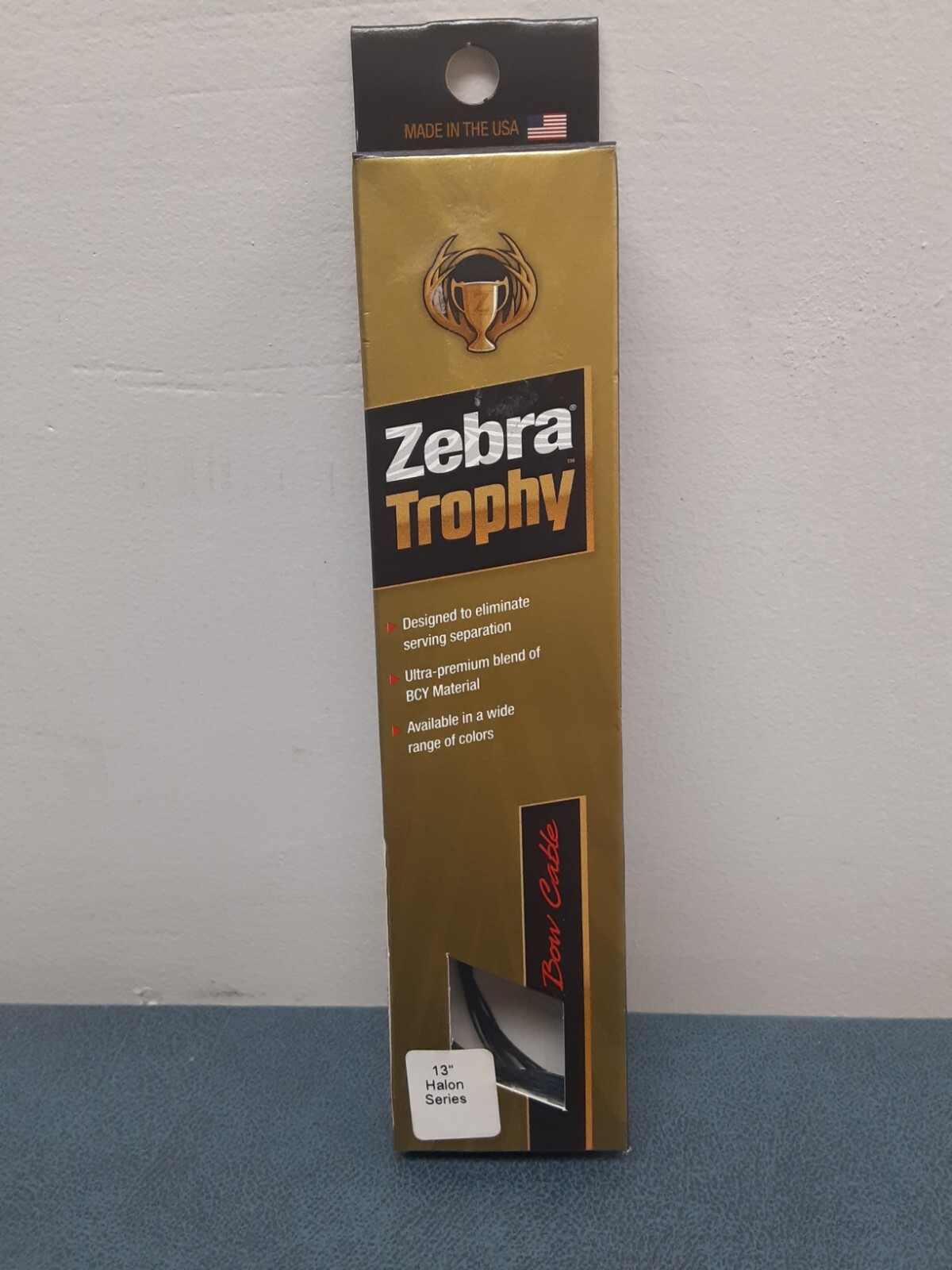 Zebra Trophy Bow Cable/ 13" Black Halon Series - NEW