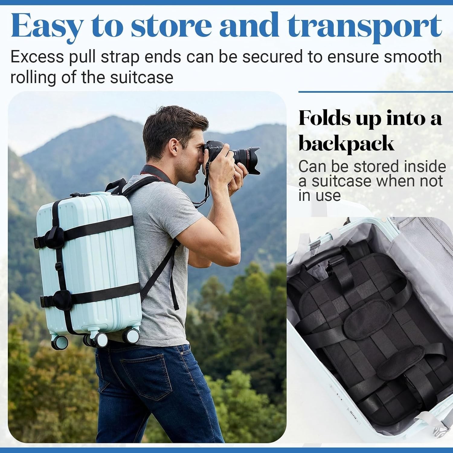 Luggage Backpack Conversion System Connector Straps Cross Shaped External Frame