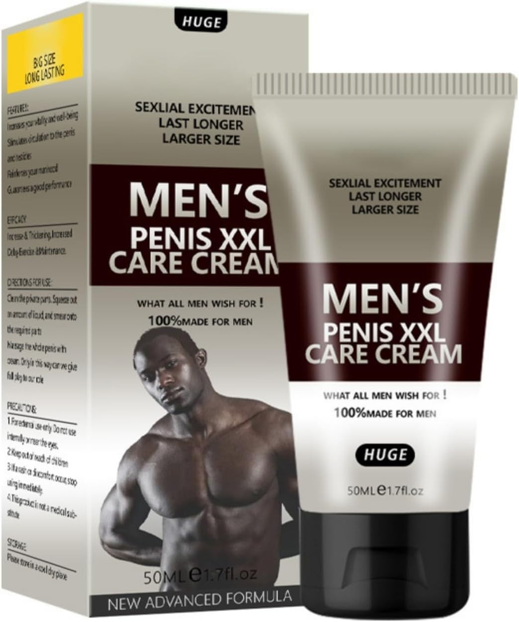 Huge Men's XXL Extra Power Strength Care Cream Big Size Massage Enlargement Gel