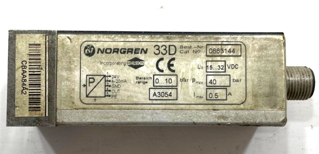 Norgren 33D Pressure Switch 0863144