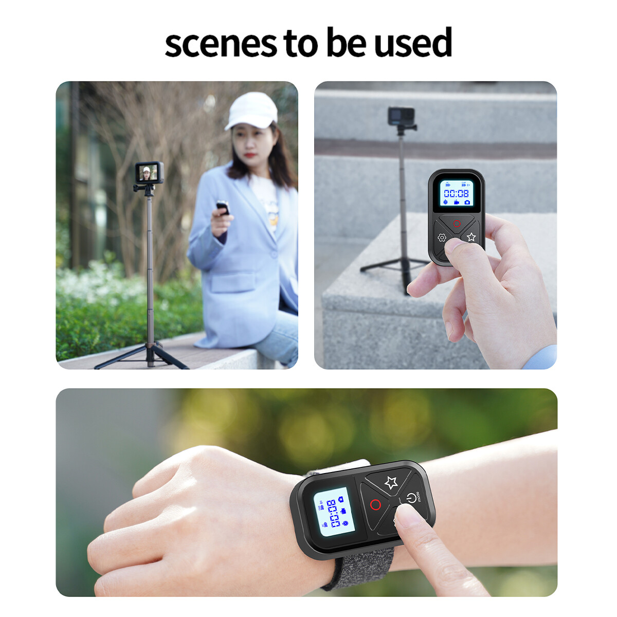 Wireless Smart Remote Control for GoPro 12/11/10/9/8/MAX WiFi Camera Controller