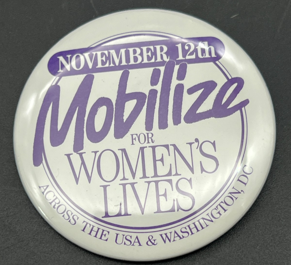 Mobilize for Women's Lives Across the USA & Washington, DC Button Pin-Nov 12th