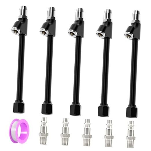 PCS 1/4" FNPT Dual Head Air Chuck,with Quick Plug-Way Connect Tire Chucks, 2
