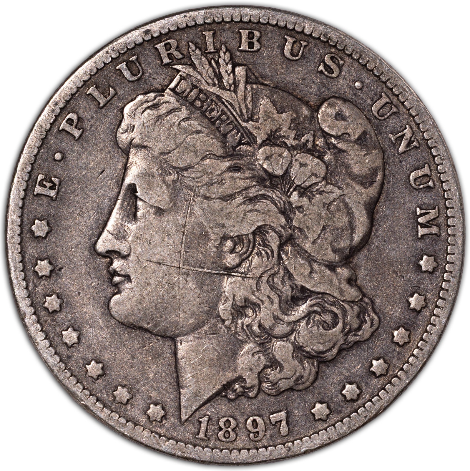 1897-O Morgan Silver Dollar $1 New Orleans VF+ Very Fine Scratched Obverse