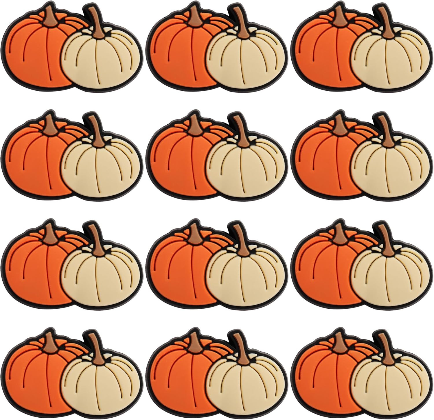 12Pcs Pumpkin Silicone Focal Beads Bulk, Autumn Pumpkin for Beadable Pens Keycha