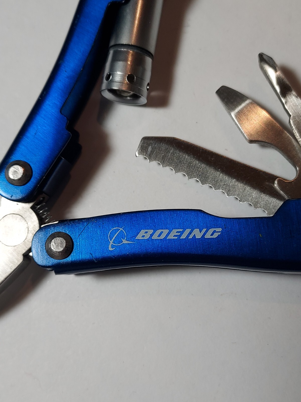Blue Metal Handles Multi Tool printed Boeing