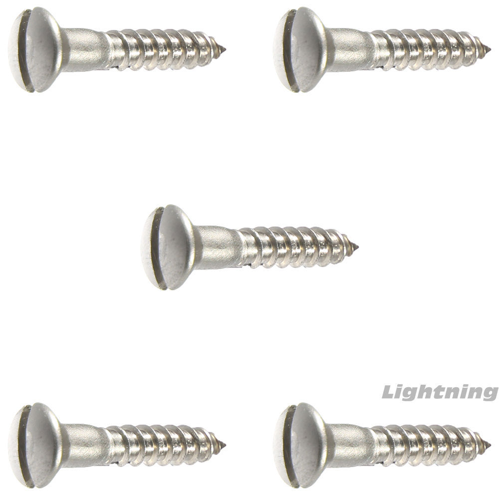 #10 x 1" Oval Head Wood Screws Slotted Stainless Steel Quantity 50