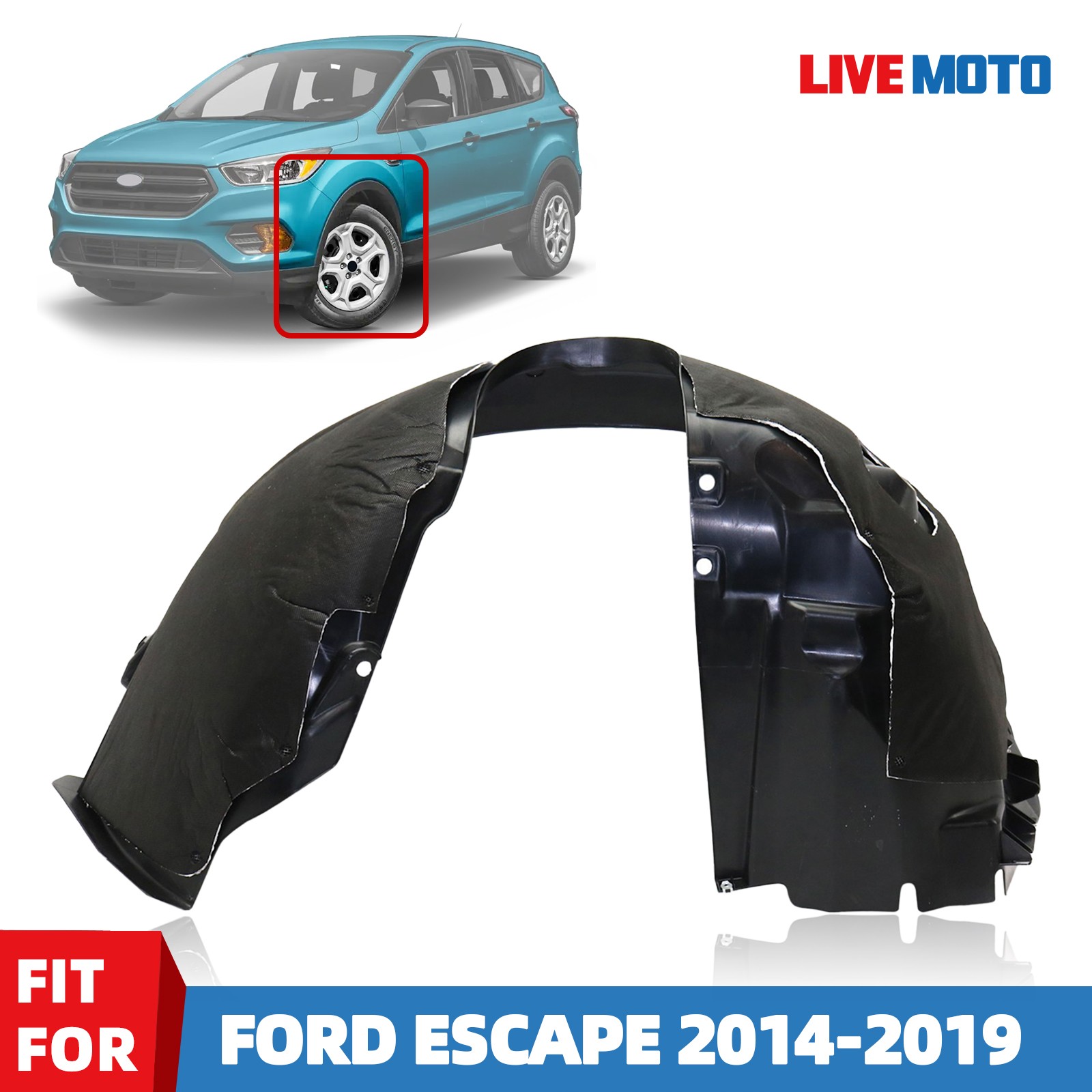 Front Fender Liner For 2014-2019 Ford Escape Inner Panel Left Driver Side LH