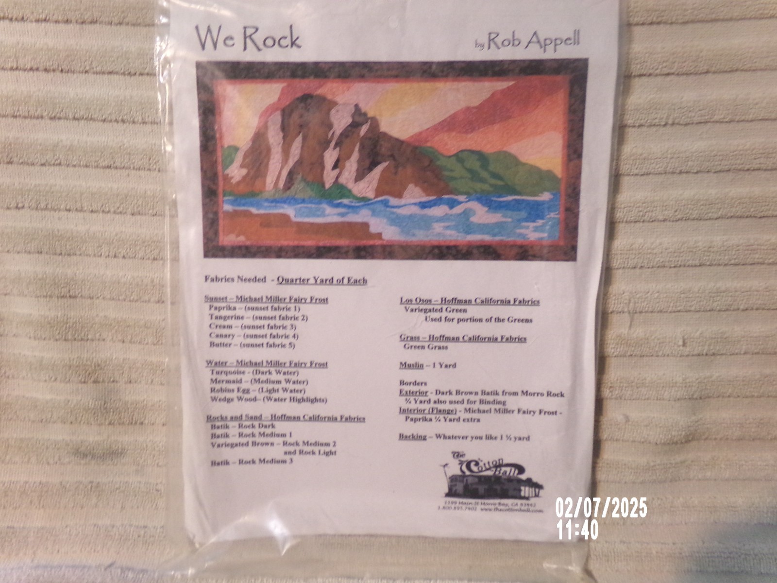Quilt Pattern-  WE ROCK-by Rob Appell- Unused pattern