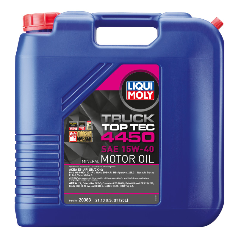 Liqui Moly 20383 Top Tec Truck 4450 SAE 15W-40 Heavy-Duty Motor Oil 20 L