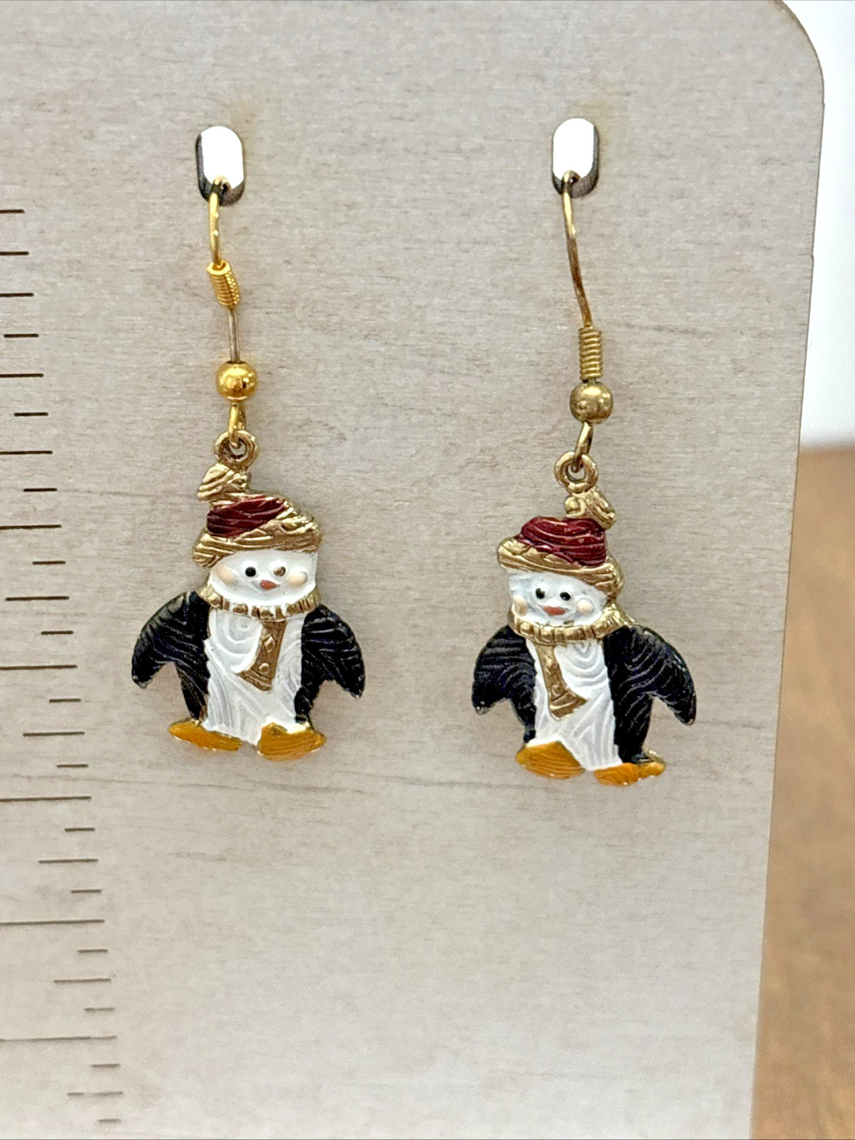Earrings L.F Holiday Happy Feet Penguin Fish Hook Costume Christmas Jewelry 1 In