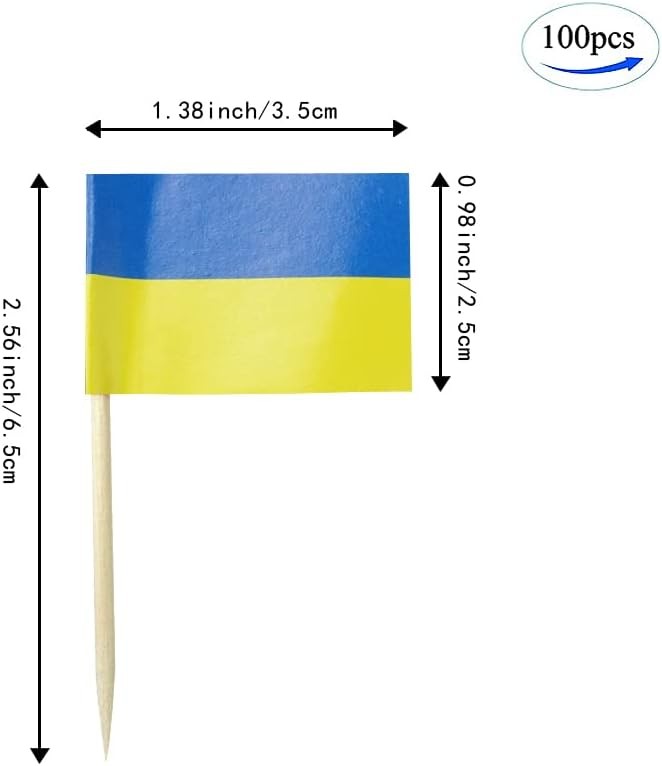 Ukraine Flag Ukrainian Flag, Small Mini Toothpick Flags for