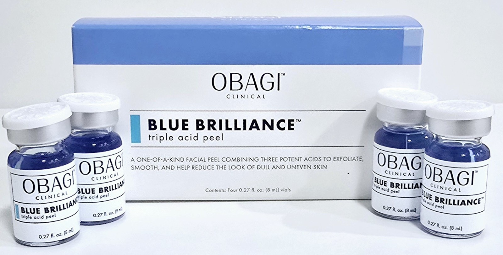 Obagi Clinical Blue Brilliance Peel 4 x 0.27 Fl Oz Vials SALE SALE SALE !