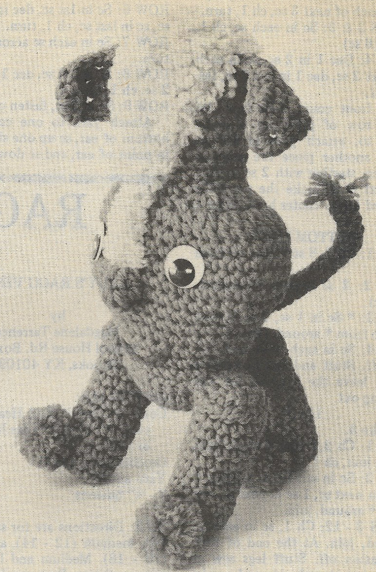 vintage, Grunch the Space Dog Toy crochet pattern instructions