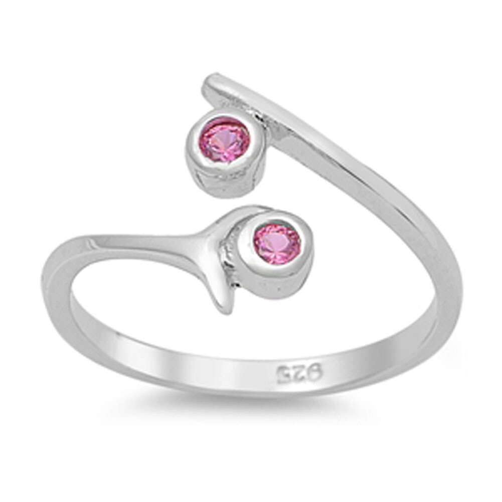 Round Simulated Red .925 Sterling Silver Toe Ring