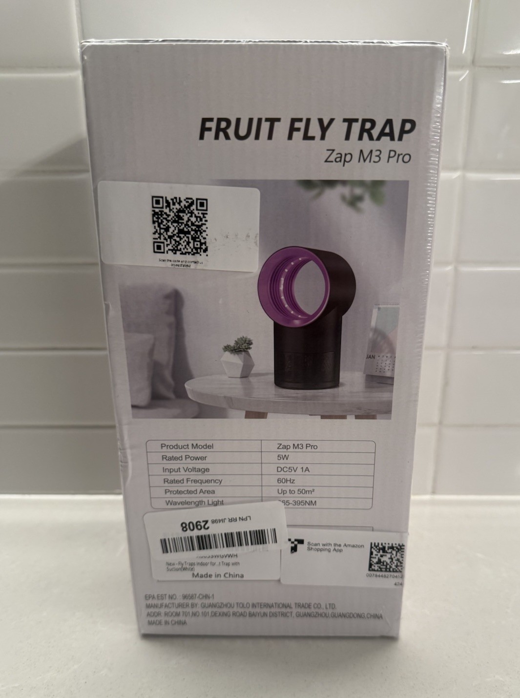 Fruit Fly Trap for Indoors Gnat Insect Trap with Timer 10 Refills Blue