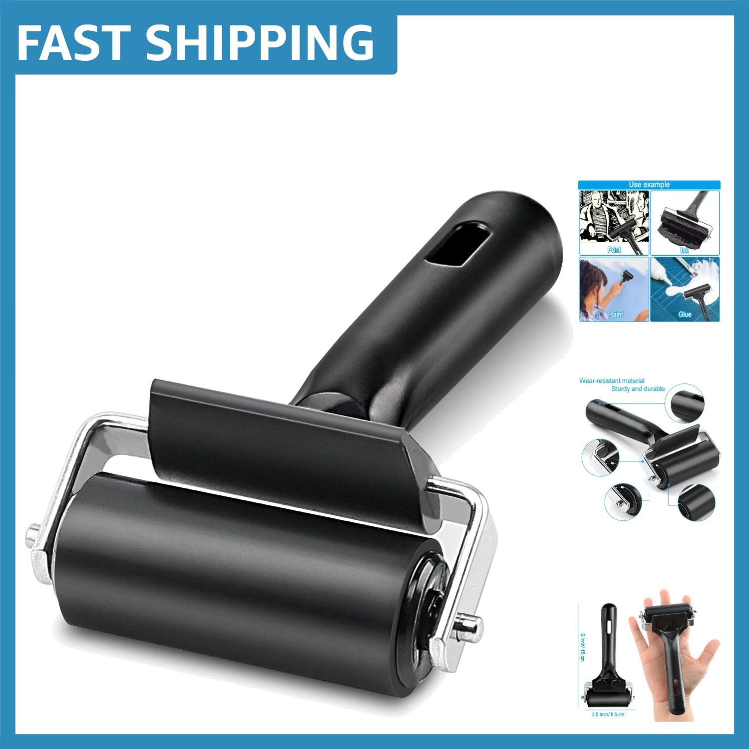 High-Quality 2.5-Inch Rubber Roller for Professional Printmaking and Crafting