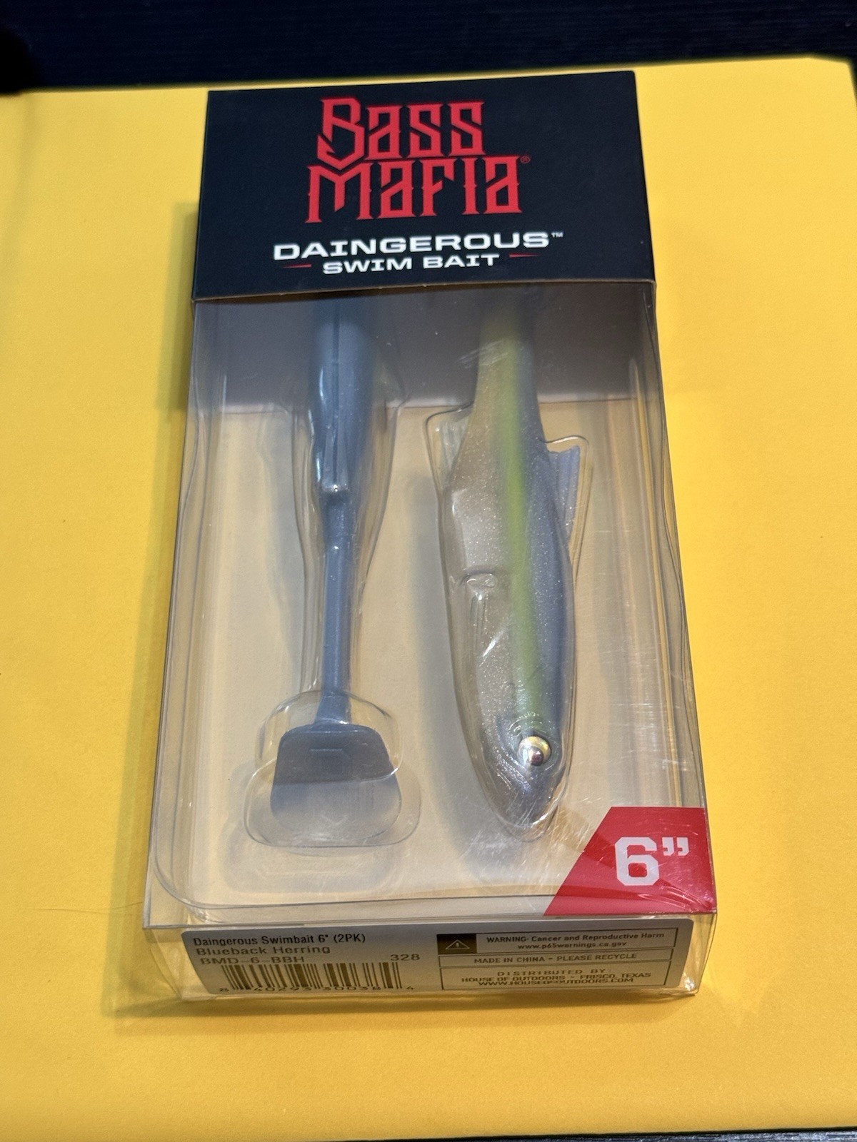 2 Pack Bass Mafia Daingerous Unloaded Swim Bait 6" 1oz  Blueback Herring