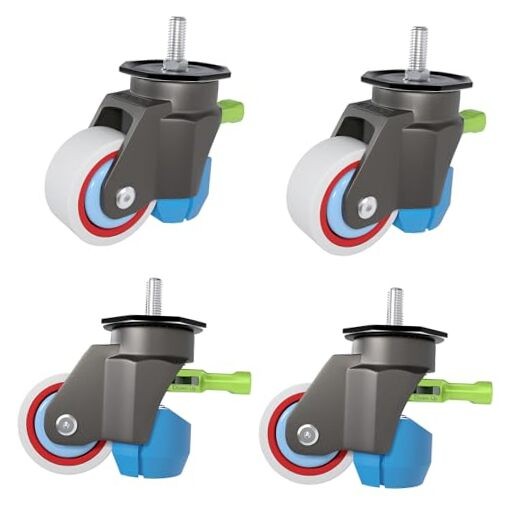 Leveling Stem Casters with Retractable Wheels & TD50 - 600 lbs Total Capacity